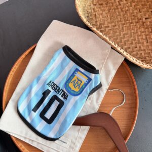 argentina no.10 soccer jersey for dogs & cats | breathable mesh pet football shirt